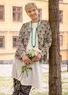 Blocktryckt kofta "Valentina" i ekologisk bomull (natur M)