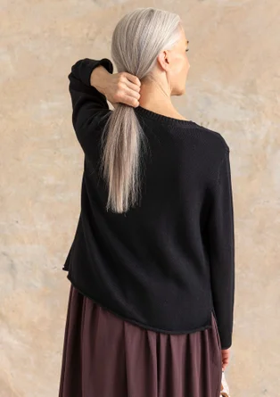 Kofta i återvunnen bomull - svart