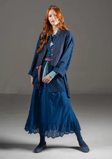 Vävd underkjol i ekologisk bomull - indigoblå