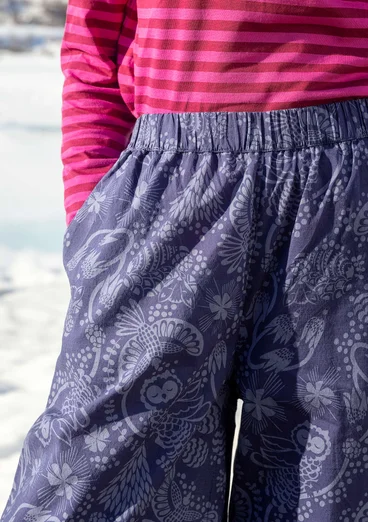 Vävd byxa "Denali" i ekologisk bomull - midnattsblå