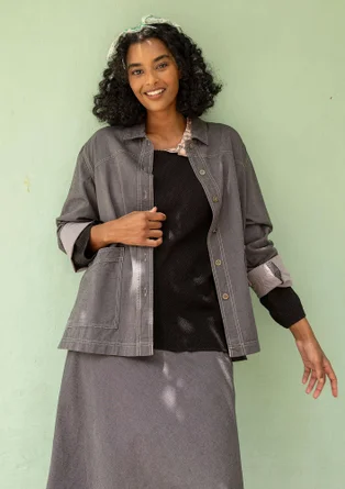 Vävd jacka "Ines" i ekologisk bomull - grafit