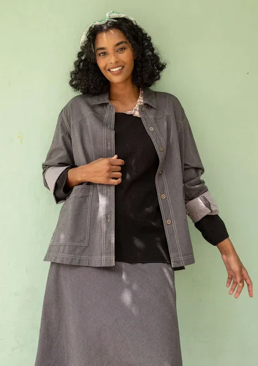 Vävd jacka "Ines" i ekologisk bomull - grafit