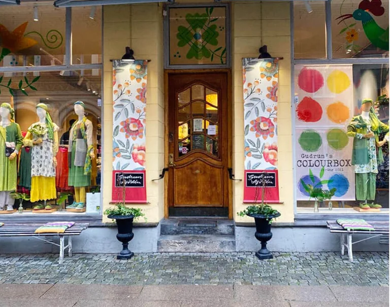 Gudrun Sjödéns butik på Skomakaregatan i Malmö.