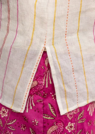Blus "Shima" i lin - halvblekt