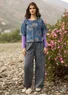 Vävd byxa "Willow" i ekologisk bomull (indigo XL)