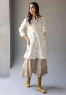 Trikåtunika "Ton" i ekologisk bomull - vanilj