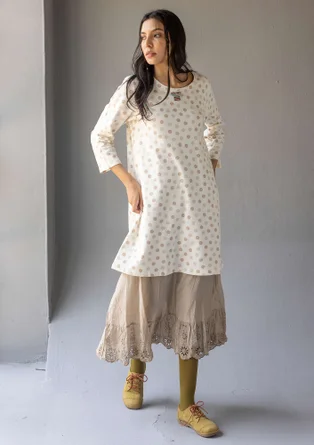 Trikåtunika "Ton" i ekologisk bomull - vanilj