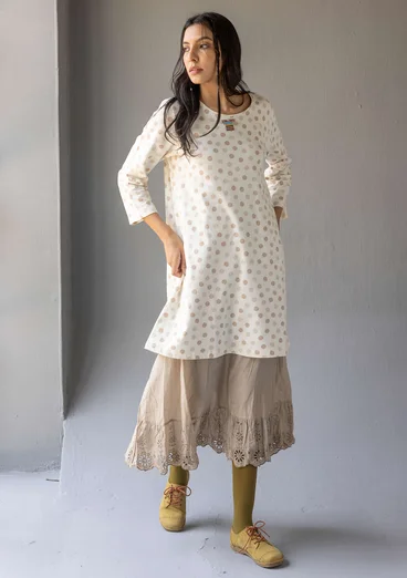 Trikåtunika "Ton" i ekologisk bomull - vanilj