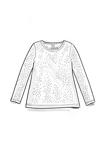 Trikåtop ”Bianca” i lyocell/elastan - blå topas/mönstrad