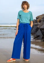 Vävd byxa i lin - kleinblå