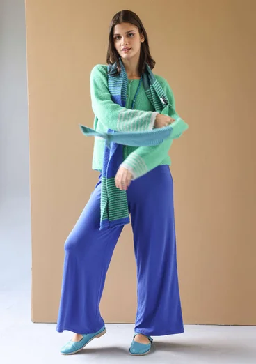 Kofta "Stripe" i alpackamix - lotusgrön