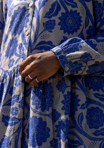 Vävd klänning "Moonlight" i viskos/lin - lupin