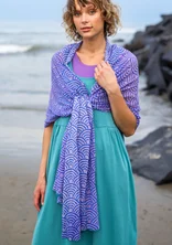 Sjal "Bow" i ekologisk bomull - kleinblå