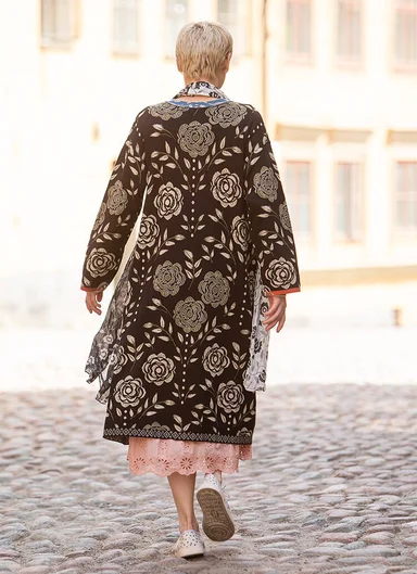 “Bulgaria” knit coat in wool and organic/recycled cotton