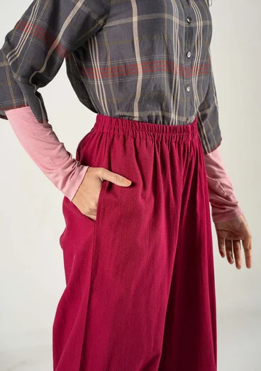 Vävd puffbyxa "Olivia" i ekologisk bomull - rödkål