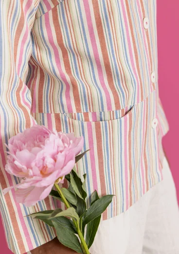 Vävd jacka ”Esme” i bomull/lin - flerfärgad/randig