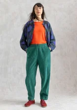 Manchesterbyxa "Rime" i ekologisk bomull - ljus buteljgrön