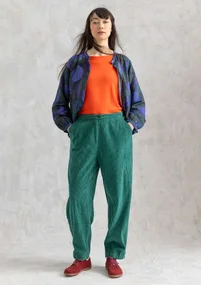 Manchesterbyxa "Rime" i ekologisk bomull - ljus buteljgrön