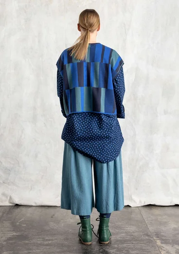 Vävd byxa "Rut" i viskos/lin - veronagrön