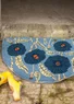 Dörrmatta "Poppies" i kokosfiber (duvblå En storlek )