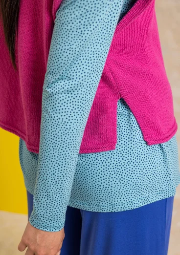 Stickad väst i ekologisk/återvunnen bomull - ljus cyklamen