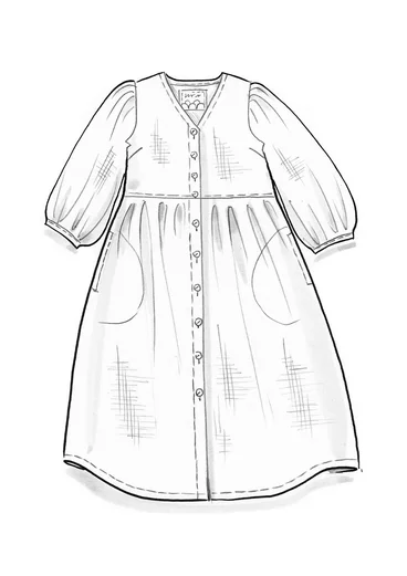 Vävd klänning i lin - lilja