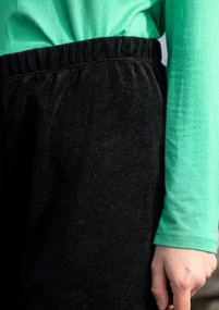 Velourbyxa "Nootka" i ekologisk bomull/återvunnen polyester - svart
