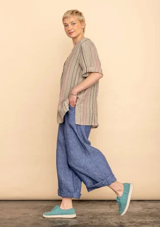 Blus "Shima" i lin - mörk natur