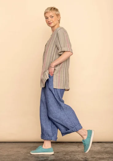 Blus "Shima" i lin - mörk natur