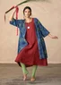 Kimono "Ayaka" i ekologisk bomull (indigoblå S)