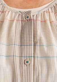 Vävd artistblus "Nora" i ekologisk bomull - natur