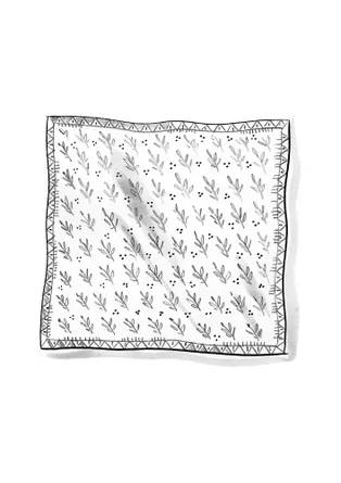 Mönstrad scarf "Taiga" i ekologisk bomull - pumpa