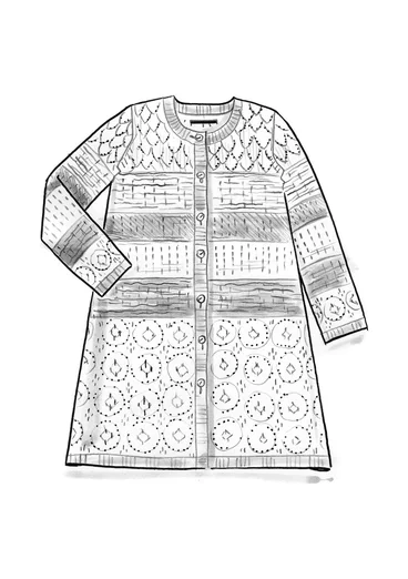 Långkofta "Chloe" i återvunnen bomull - henna