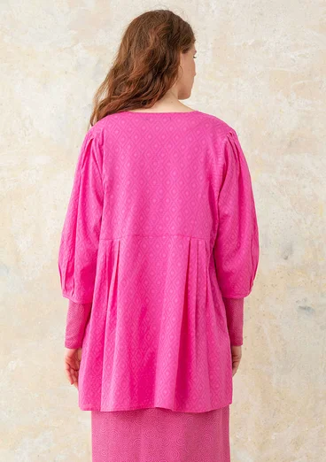 Vävd artistblus i ekologisk bomull - hibiskus