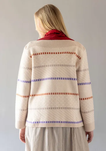 Tröja "Haida" i filtad återvunnen ull - ostron