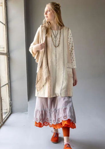 Vävd västklänning "Ketchi" i ull/bomull - ostron