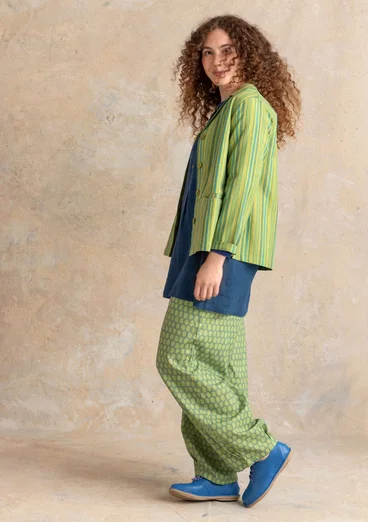 Vävd jacka ”Esme” i bomull/lin - kiwi/randig