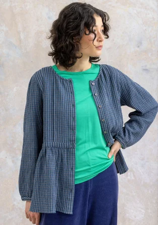 Blus "Noira" i ekologisk bomull - indigo