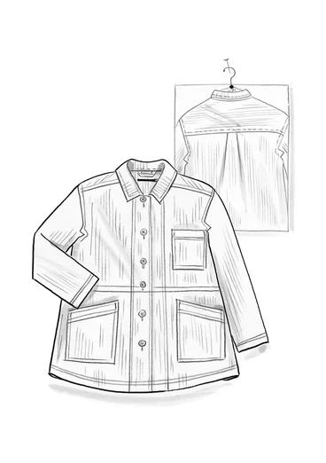 Vävd jacka "Agatha" i ekologisk bomull - mörk petrol