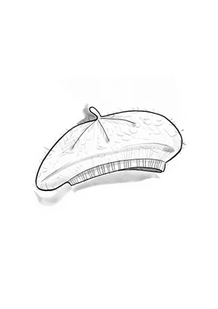 Stickad basker i alpackamix - ljus potatis/melange