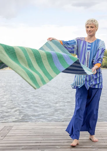 Gångmatta "Suiheisen" i ekologisk bomull - havsblå