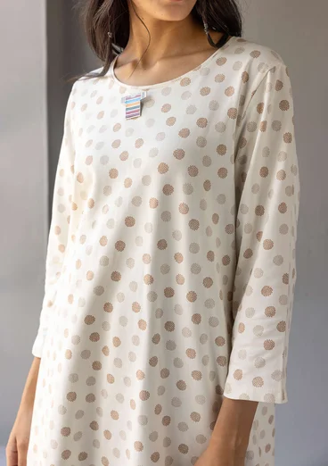 Trikåtunika "Ton" i ekologisk bomull - vanilj