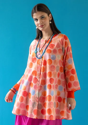 Vävd tunika "Germain" i ekologisk bomull - rosa marmor