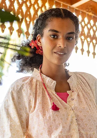 Bälte "Sona" i ekologisk bomull - mörk hibiscus