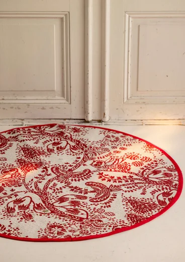 Julgransmatta "Taiga" i ekologisk bomull - poppy