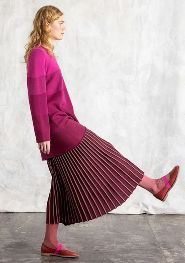 Stickad tunika "Siv" i återvunnen /ekologisk bomull - rödkål