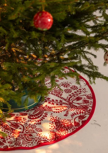 Julgransmatta "Taiga" i ekologisk bomull - poppy