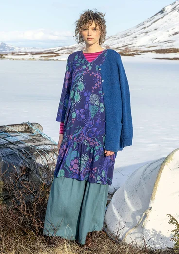 Trikåklänning "Yura" i ekologisk lyocell/elastan - midnattsblå