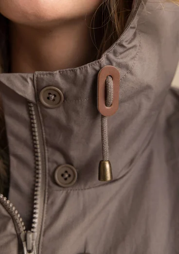 Vävd parkas ”Vendela” i ekologisk bomull - ljus potatis