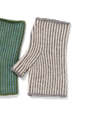 Torgvante i lammull/ekologisk och återvunnen bomull - grafit/mörk natur